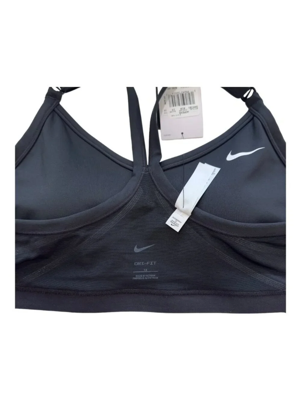 NIKE Dry Fit Women Plus Size 1X Black Racerback Sport Indy Bra DN4181 NEW W/TAGS